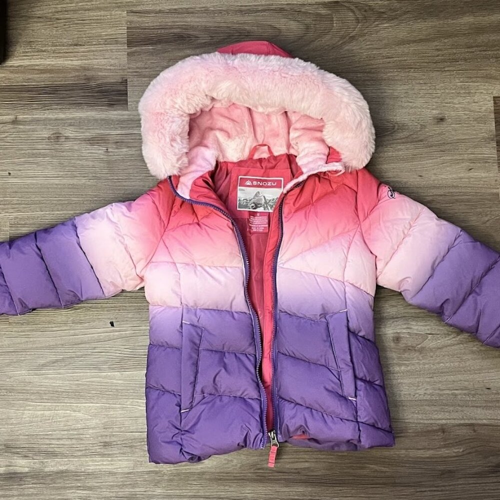 Snozu Girl's 2 Pc Snow Set Jacket & Bib Pants Pink Purple Size 5
